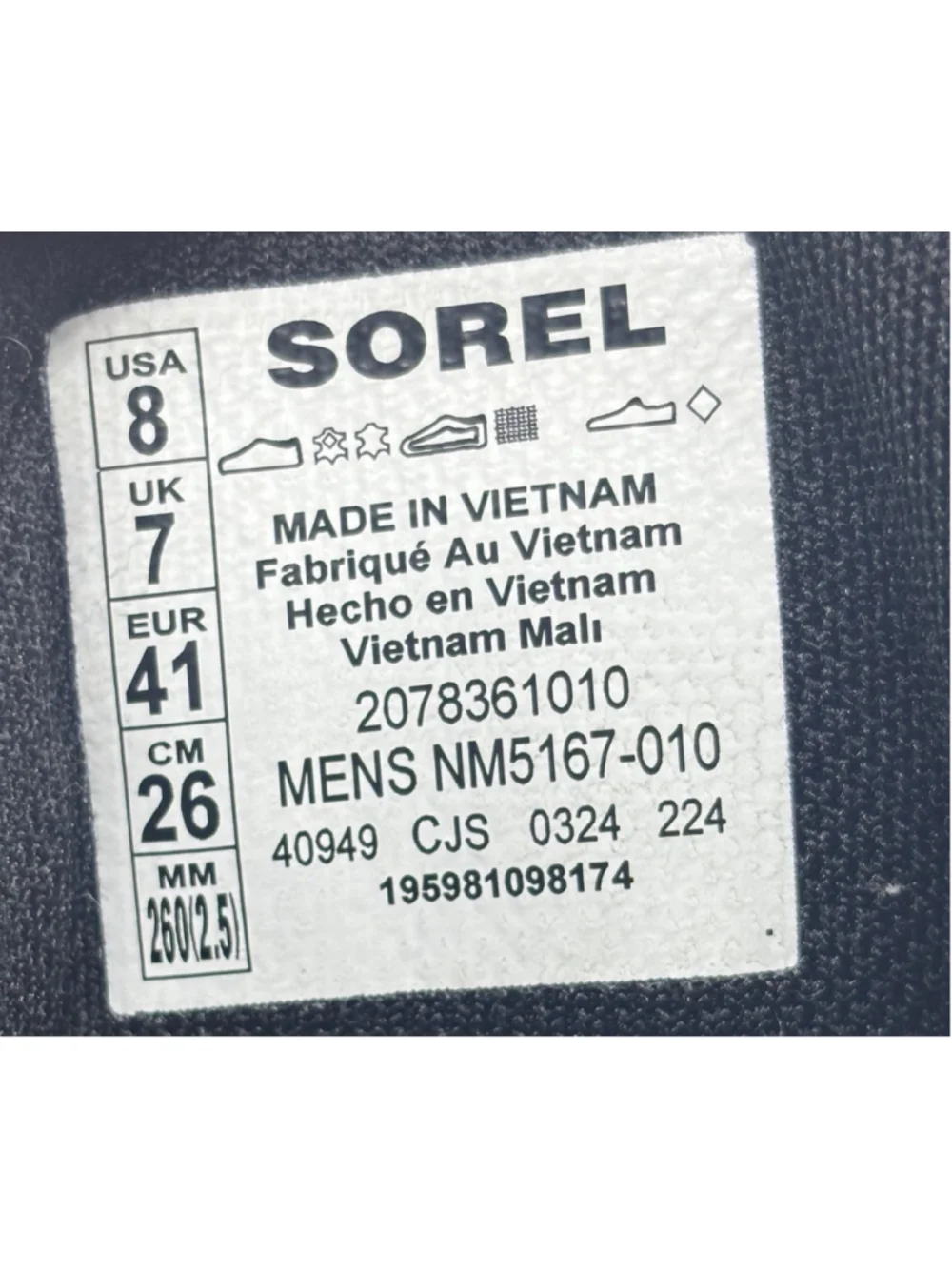 Sorel Buxton Boots Mens 8 Snow Waterproof Lace Up Comfort Casual Ankle Top Black